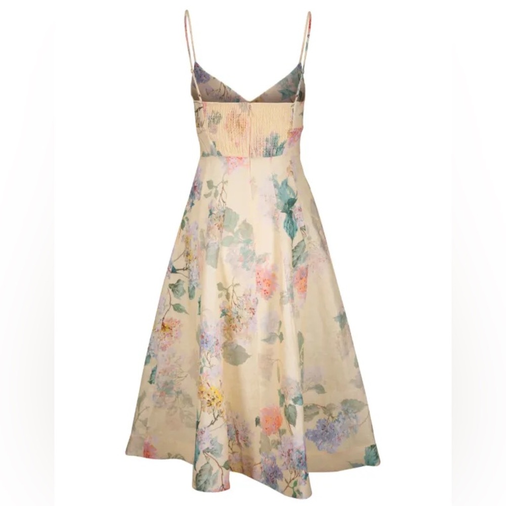 Zimmermann Illuminate Picnic Dress in Lemon Hydrangeas Size 3 AU Floral Linen - Picture 3 of 10